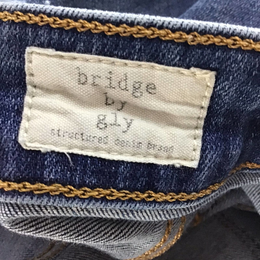 Bridge by Gly Mid Rise Ankle Skinny Jeans Sz 26X29 Distressed Ripped Raw Hem - Picture 9 of 11